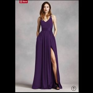 White by Vera Wang Bridesmaids Dress Size 16 Color: Plum